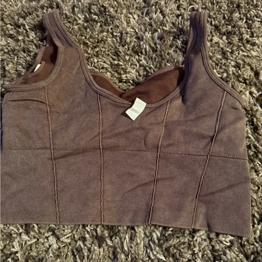 Elegant Brown Crop Top for Women - Picture 2 of 3